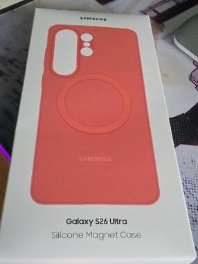 Samsung Silicone Magnet Case for Galaxy S26 Ultra - Coral Pink